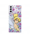 Funda para Samsung Galaxy S21 Plus Oficial de Disney Campanilla Flores - Peter Pan