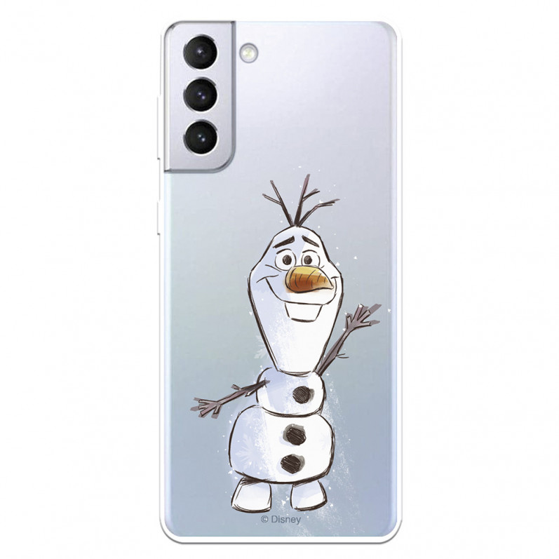 Funda para Samsung Galaxy S21 Plus Oficial de Disney Olaf Transparente - Frozen