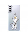 Funda para Samsung Galaxy S21 Plus Oficial de Disney Olaf Transparente - Frozen