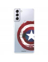 Funda para Samsung Galaxy S21 Plus Oficial de Marvel Capitán América Escudo Transparente - Marvel