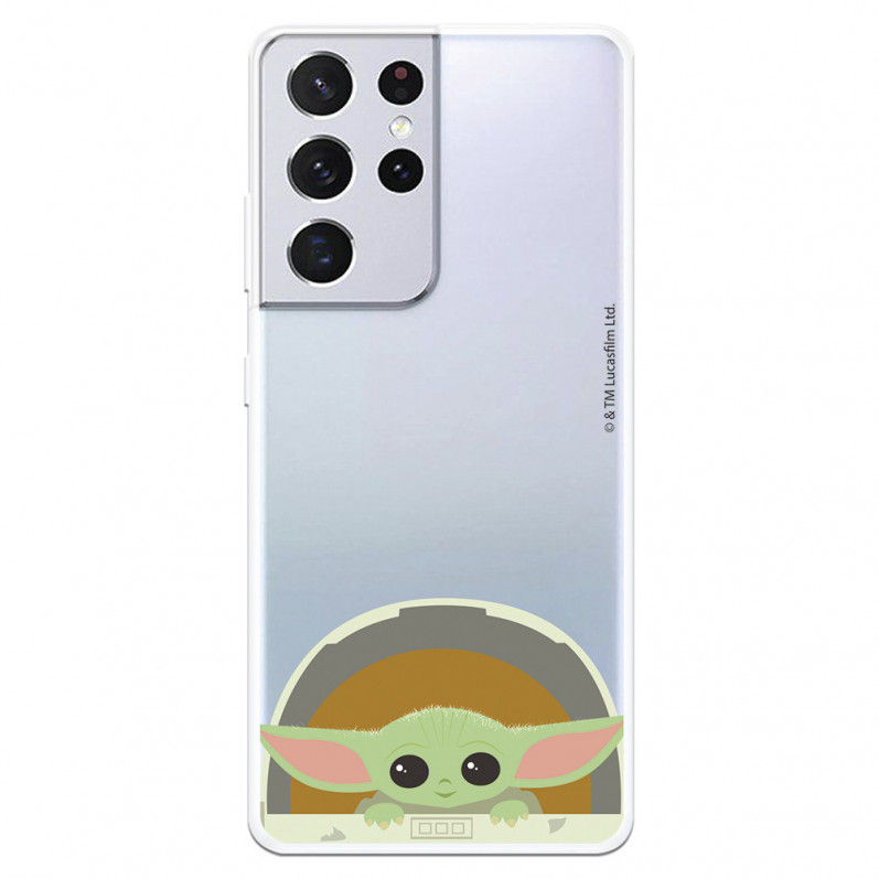 Funda para Samsung Galaxy S21 Ultra Oficial de Star Wars Baby Yoda Sonrisas - The Mandalorian