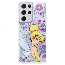 Funda para Samsung Galaxy S21 Ultra Oficial de Disney Campanilla Flores - Peter Pan