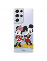 Funda para Samsung Galaxy S21 Ultra Oficial de Disney Mickey y Minnie Posando - Clásicos Disney