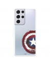 Funda para Samsung Galaxy S21 Ultra Oficial de Marvel Capitán América Escudo Transparente - Marvel