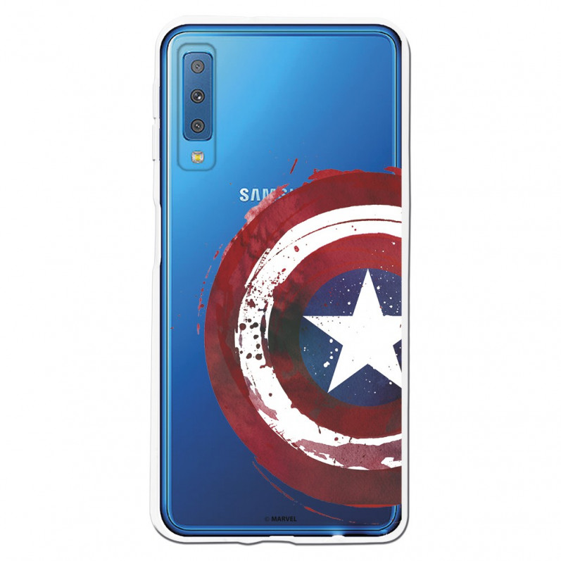 Carcasa Oficial Escudo Capitan America para Samsung Galaxy A7 2018- La Casa de las Carcasas