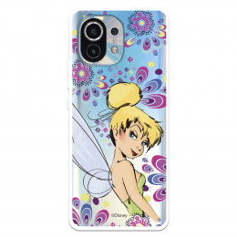 Funda para Xiaomi Mi 11 Oficial de Disney Campanilla Flores - Peter Pan