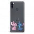 Funda para Samsung Galaxy M11 Oficial de Disney Angel & Stitch Beso - Lilo & Stitch