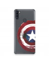 Funda para Samsung Galaxy M11 Oficial de Marvel Capitán América Escudo Transparente - Marvel