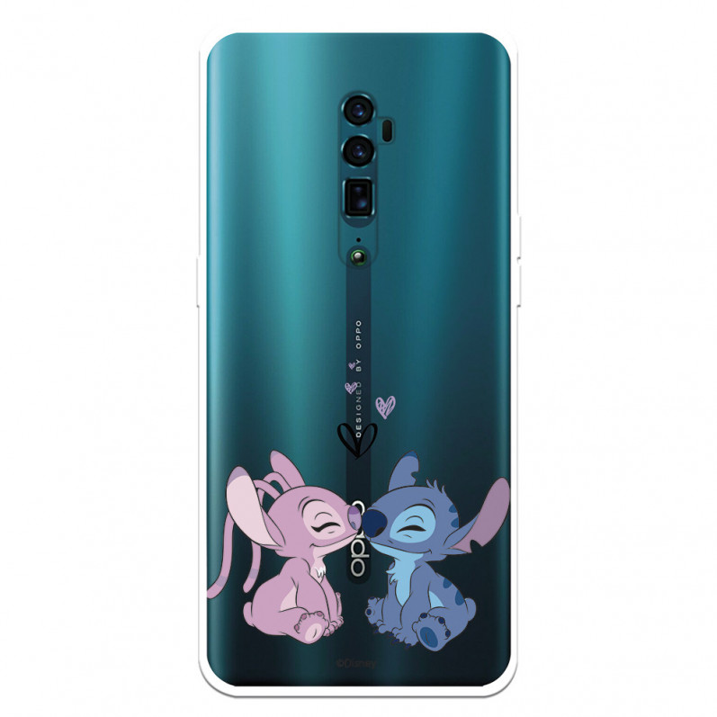 Funda para Oppo Reno 10 X Zoom Oficial de Disney Angel & Stitch Beso - Lilo & Stitch