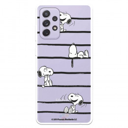 Funda para Samsung Galaxy A72 5G Oficial de Peanuts Snoopy rayas - Snoopy