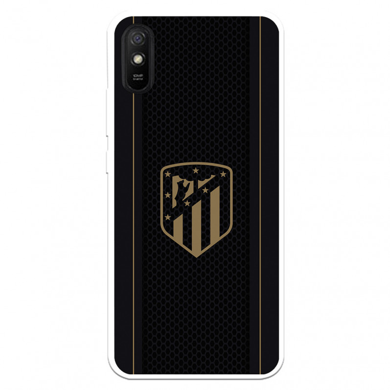 Xiaomi Pouzdro pro Redmi 9AT Atleti Gold Shield Black Background - oficiální licence Atletico de Madrid