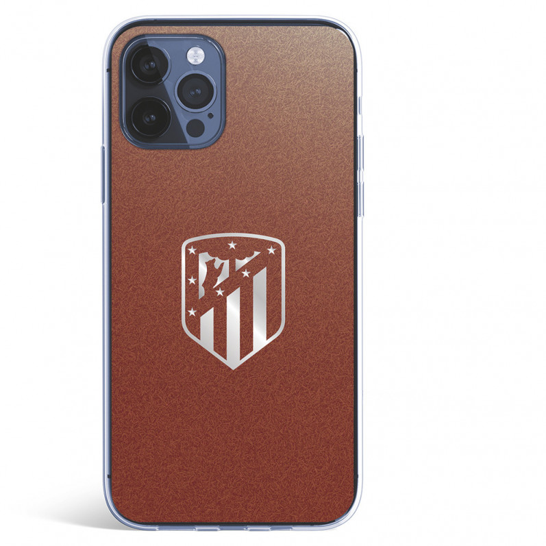 Případ pro iPhone 12 Pro stříbrné pozadí štítu Atleti - oficiální licence Atletico de Madrid