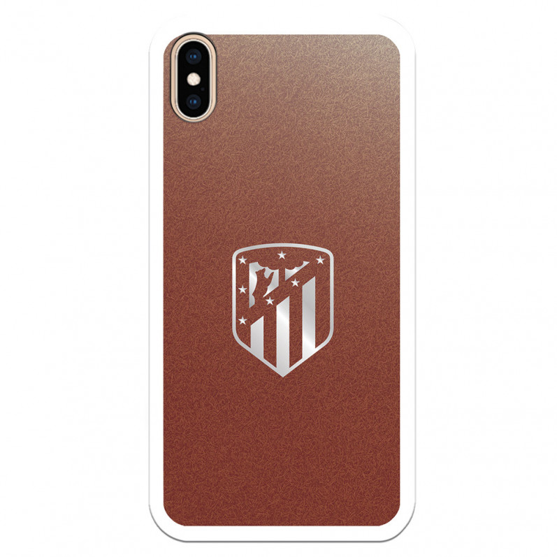 Případ pro iPhone XS Max stříbrné pozadí štítu Atleti - oficiální licence Atletico de Madrid