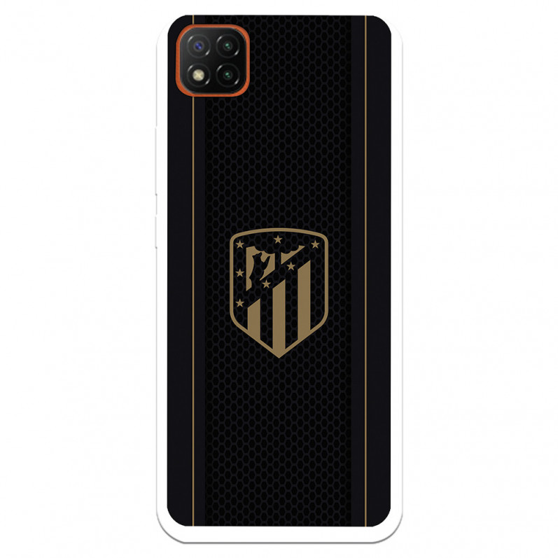 Xiaomi Pouzdro pro Redmi 9C Atleti Gold Shield Black Background - oficiální licence Atletico de Madrid