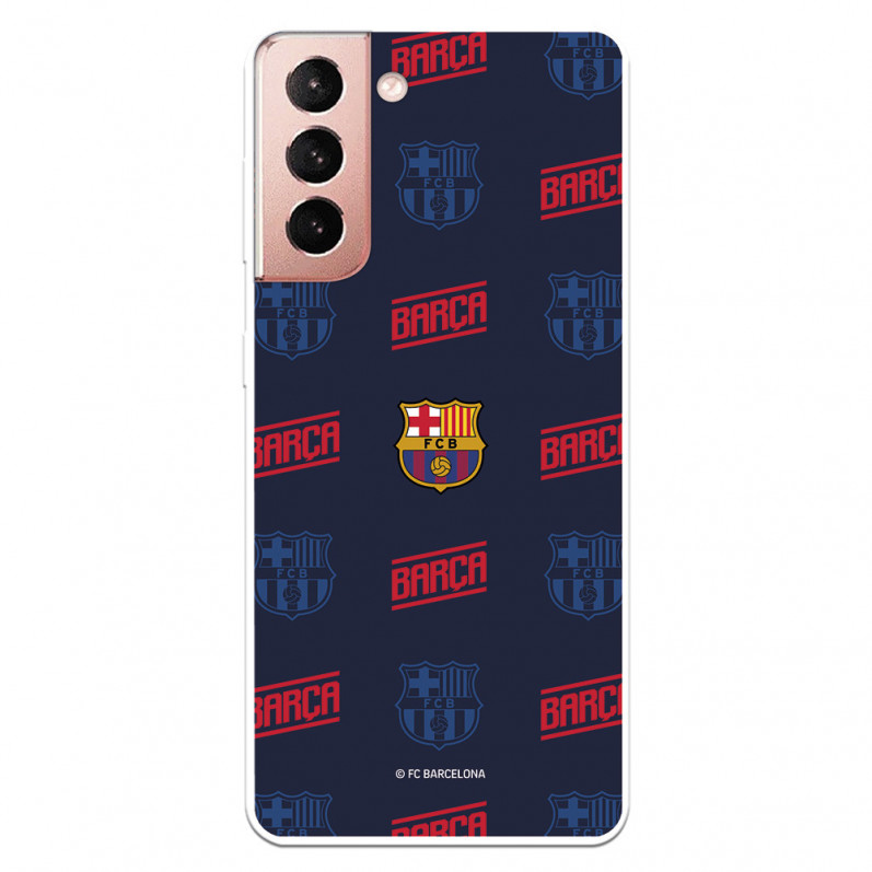 Kryt pro Samsung Galaxy S21 erb Barcelony Červený a modrý vzor - oficiální licence FC Barcelona