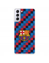 Případ pro Samsung Galaxy S21 Plus barcelona Shield Plaid Background - oficiální licence FC Barcelona