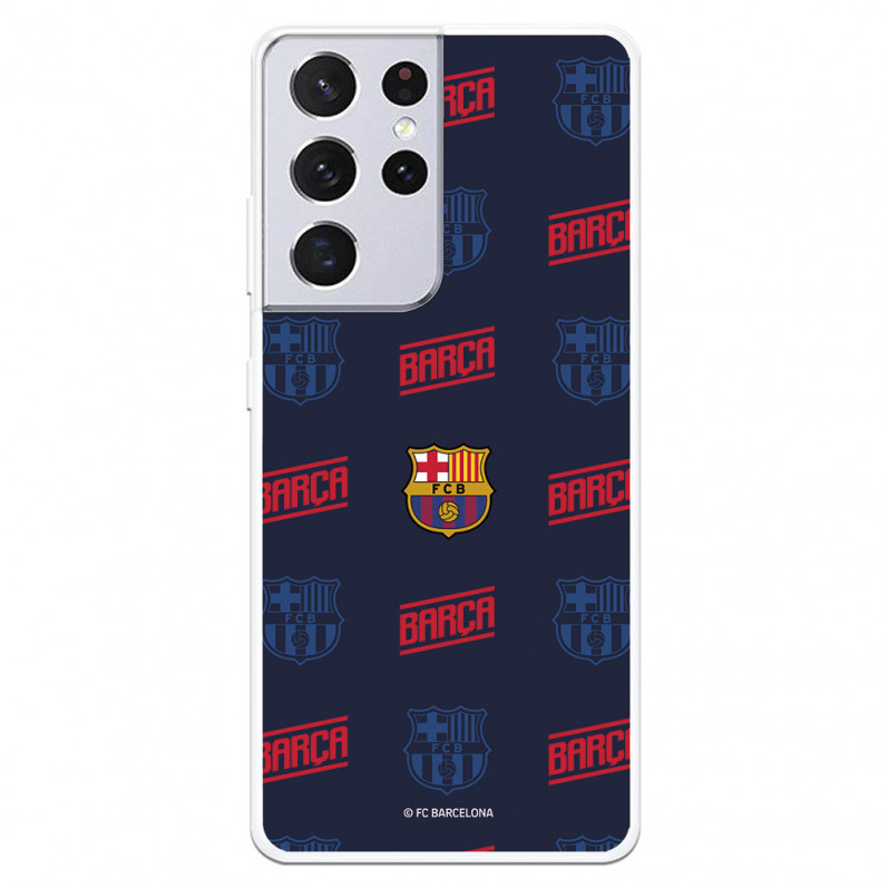 Kryt pro Samsung Galaxy S21 Ultra erb Barcelony Červený a modrý vzor - oficiální licence FC Barcelona