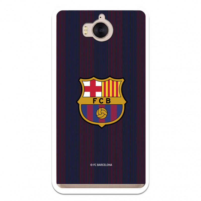 Huawei Pouzdro Barcelona Y6 2017 Blue and Blue Stripes pro - Oficiální licence FC Barcelona