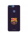 Huawei Pouzdro Barcelona Y7 2018 Blue and Blue Stripes pro - Oficiální licence FC Barcelona