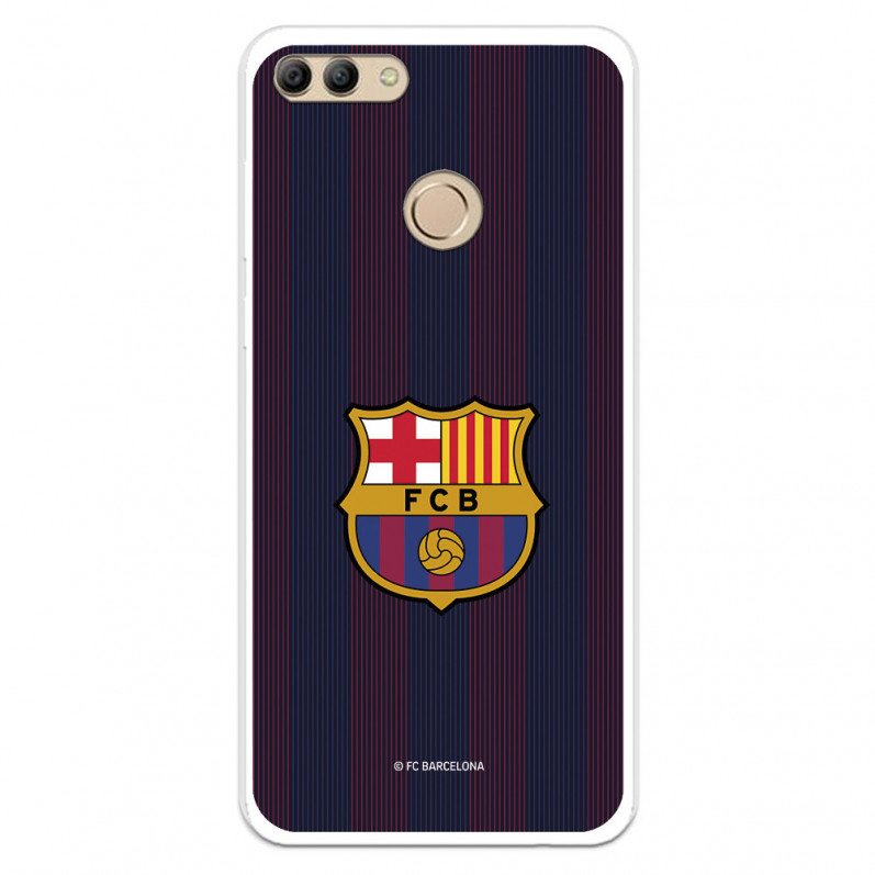 Huawei Barcelona Y9 2018 Pouzdro s modrými pruhy pro - Oficiálně licencované FC Barcelona