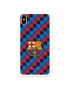 Případ pro iPhone XS Max barcelona Shield Plaid Background - oficiální licence FC Barcelona