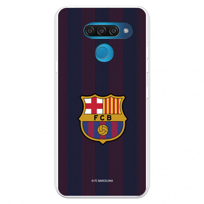 LG Obal pro Q60 Barcelona Blaugrana Stripes - Oficiální licence FC Barcelona