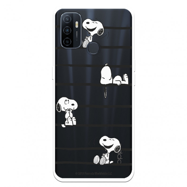 Funda para Oppo A53 Oficial de Peanuts Snoopy rayas - Snoopy