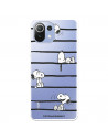 Funda para Xiaomi Mi 11 Lite Oficial de Peanuts Snoopy rayas - Snoopy