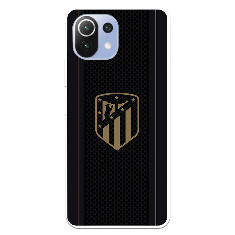 Funda para Xiaomi Mi 11 Lite del Atleti Escudo Dorado Fondo Negro - Licencia Oficial Atlético de Madrid