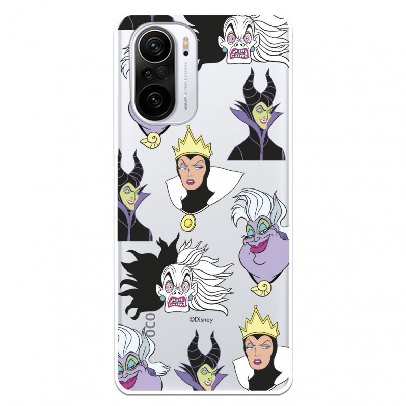 Funda para Xiaomi Poco F3 Oficial de Disney Villanas Patrón - Villanas Disney