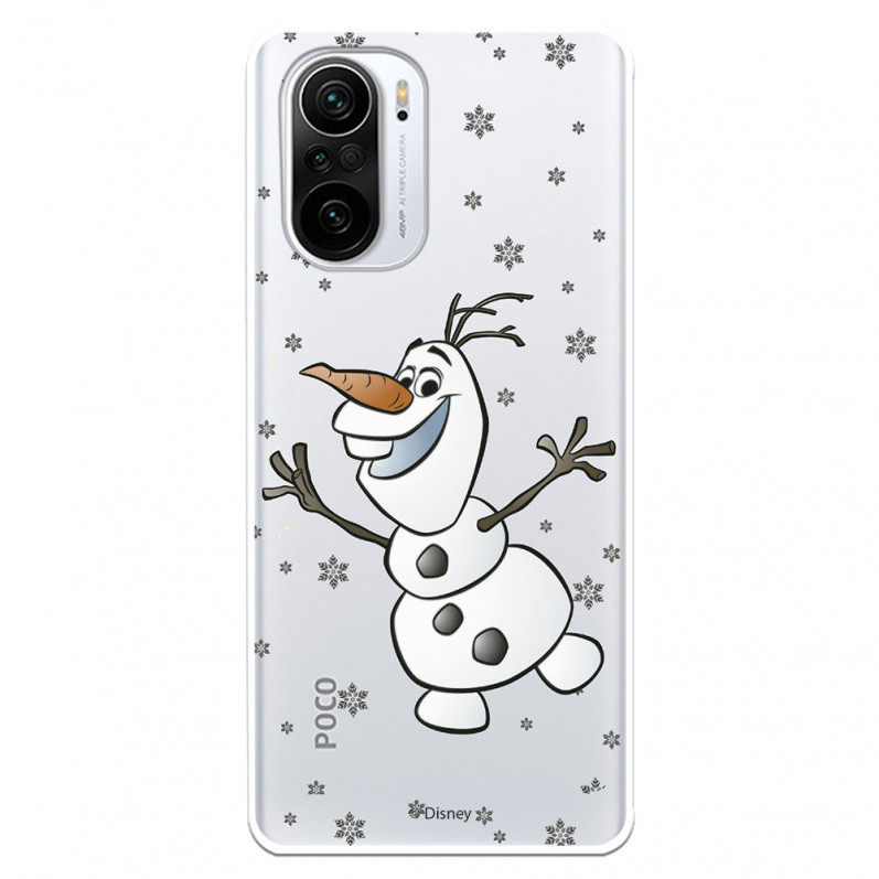 Funda para Xiaomi Poco F3 Oficial de Disney Olaf Transparente - Frozen