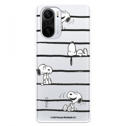 Funda para Xiaomi Poco F3 Oficial de Peanuts Snoopy rayas - Snoopy