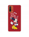 Funda para Xiaomi Redmi 9T Oficial de Disney Minnie Mad About - Clásicos Disney