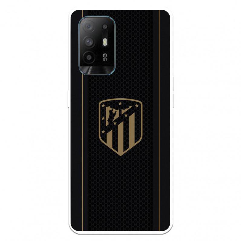 Funda para Oppo A74 5G del Atleti Escudo Dorado Fondo Negro - Licencia Oficial Atlético de Madrid