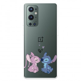 Funda para OnePlus 9 Pro Oficial de Disney Angel & Stitch Beso - Lilo & Stitch