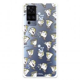 Funda para Vivo X51 Oficial de Disney Chip Potts Siluetas - La Bella y la Bestia