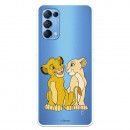 Funda para Oppo Find X3 Lite Oficial de Disney Simba y Nala Silueta - El Rey León