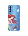 Funda para Oppo Find X3 Lite Oficial de Disney Ariel y Sebastián Burbujas - La Sirenita