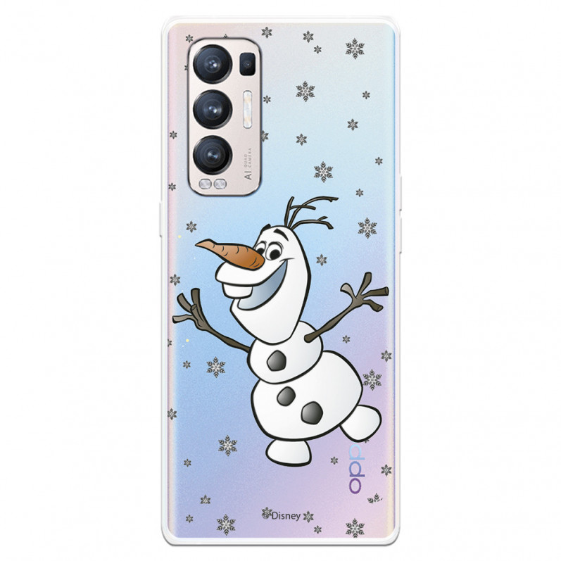 Funda para Oppo Find X3 Neo Oficial de Disney Olaf Transparente - Frozen