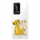 Funda para Huawei P40 Pro Plus Oficial de Disney Simba y Nala Silueta - El Rey León