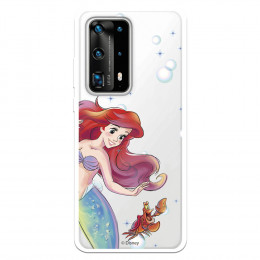 Funda para Huawei P40 Pro Plus Oficial de Disney Ariel y Sebastián Burbujas - La Sirenita