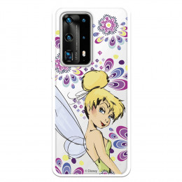 Funda para Huawei P40 Pro Plus Oficial de Disney Campanilla Flores - Peter Pan