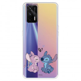 Funda para Realme GT Oficial de Disney Angel & Stitch Beso - Lilo & Stitch