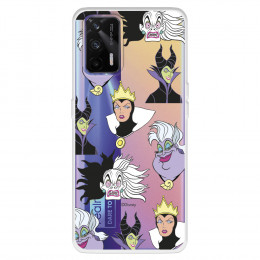 Funda para Realme GT Oficial de Disney Villanas Patrón - Villanas Disney