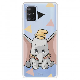 Funda para Samsung Galaxy A71 5G Oficial de Disney Dumbo Silueta Transparente - Dumbo