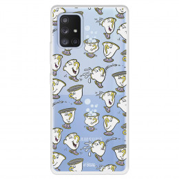 Funda para Samsung Galaxy A71 5G Oficial de Disney Chip Potts Siluetas - La Bella y la Bestia