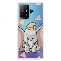 Funda para Oppo A94 5G Oficial de Disney Dumbo Silueta Transparente - Dumbo