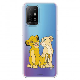 Funda para Oppo A94 5G Oficial de Disney Simba y Nala Silueta - El Rey León