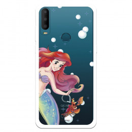 Funda para Alcatel 1B 2020 Oficial de Disney Ariel y Sebastián Burbujas - La Sirenita