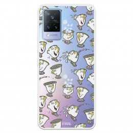 Funda para Vivo V21 5G Oficial de Disney Chip Potts Siluetas - La Bella y la Bestia